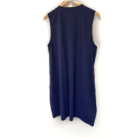 Tommy Bahama Womens Shift Dress L Navy Stretch Golf Athletic Pockets Pickleball - Picture 7 of 10